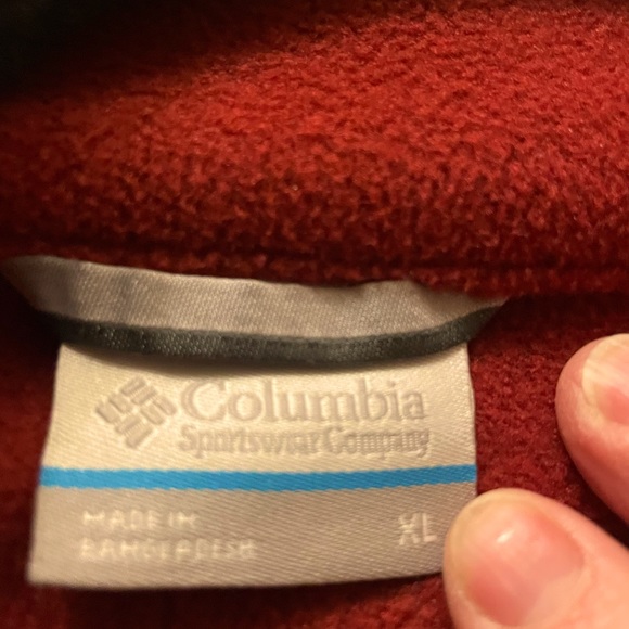 💙 Men’s Columbia Sportswear XL Fleece Zip-Up in Deep Red. - Picture 3 of 7